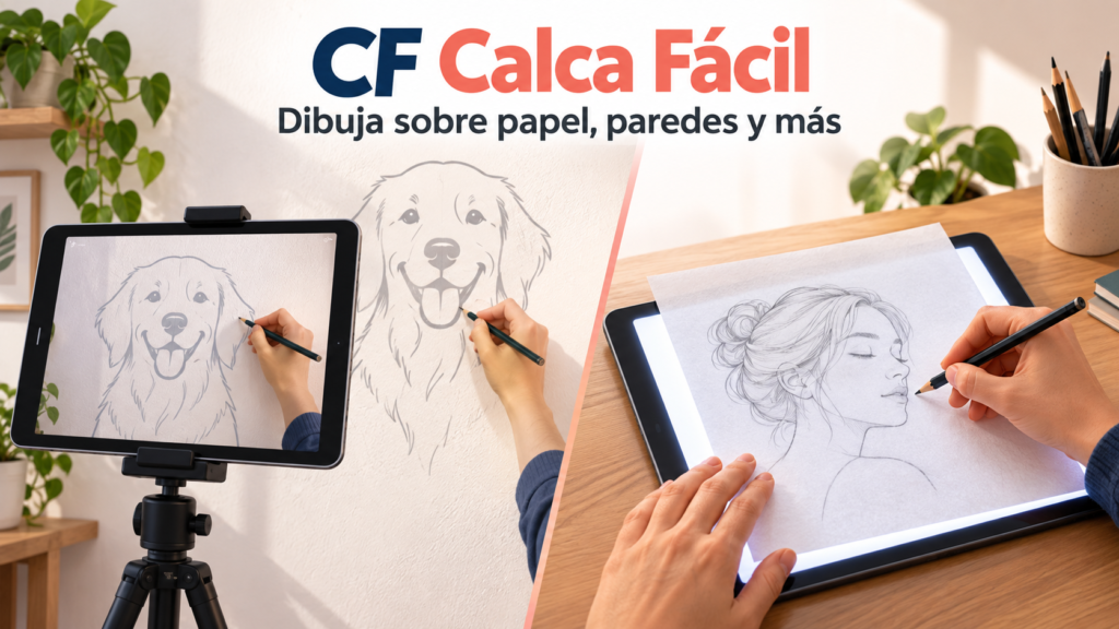 CF Calca Fácil: app gratis para calcar dibujos en papel, paredes y más CF Calca Fácil para calcar dibujos sobre papel y paredes usando una tablet