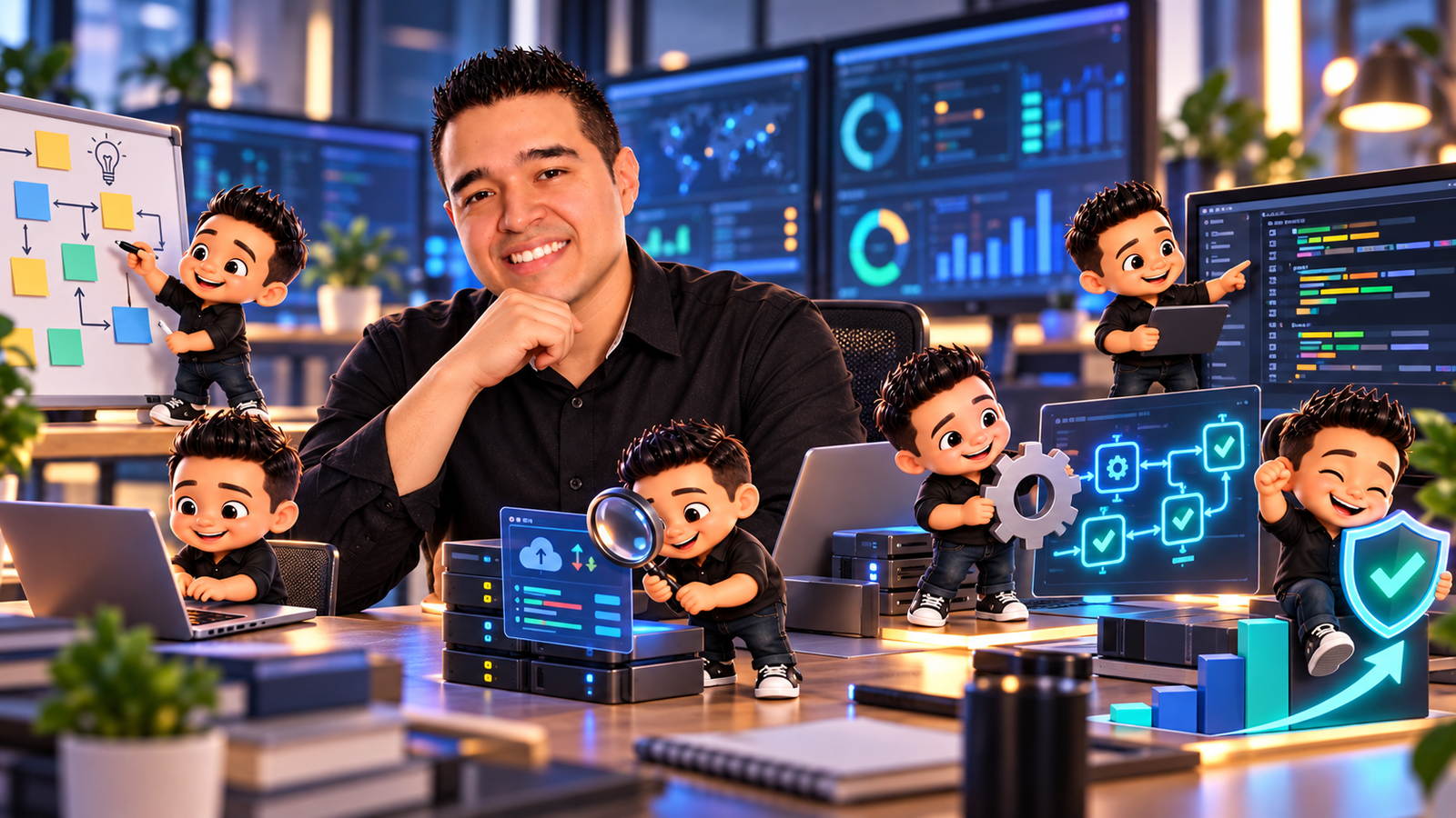 Christian Fontalvo coordinando mini asistentes de IA especializados en tareas de calidad de software